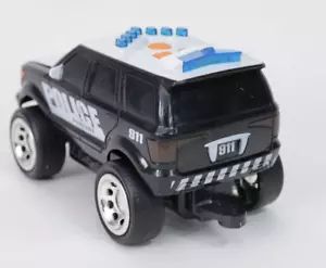 Maxx Action Police Pursuit SUV Sound & Lights Black & White Friction Drive Siren - Picture 1 of 7