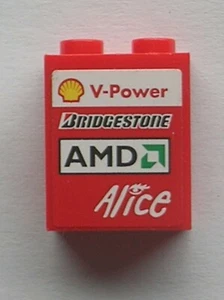 LEGO Red Panel 1x2x2 Shell V-Power Bridgestone Left Sticker 4864bpb038L Set 8168 - Picture 1 of 1