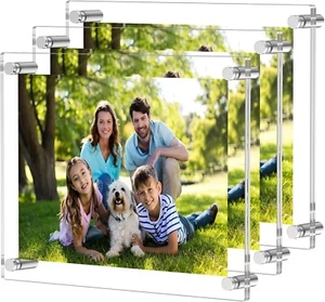 3-Pack 8.5x11 Clear Acrylic Wall Frames - UV-Resistant and Stylish Display - Picture 1 of 10