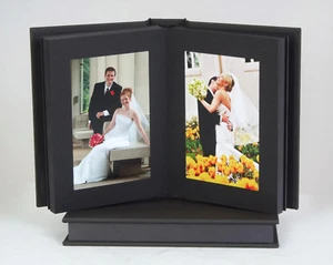 Professional Slip-In Album: Charcoal, 4x6" 10 photos-black pages with Case - Picture 1 of 5