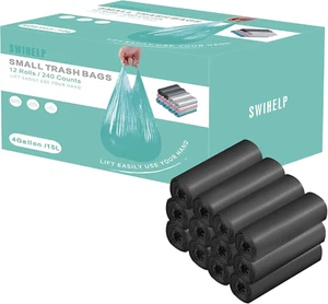 Small Trash Bags 240 Count Garbage Bags Waste Basket Liners for Bathroom, Ki... - Picture 1 of 12