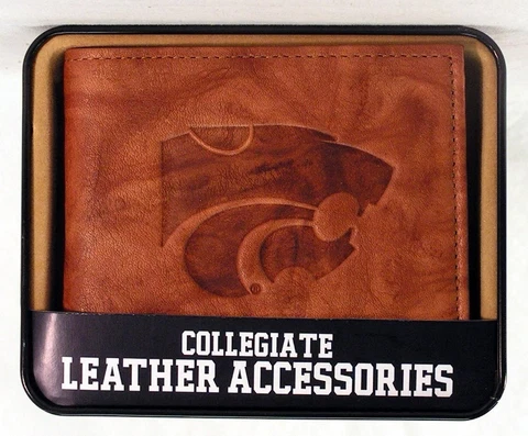 Kansas State Wildcats Embossed Leather Billfold Wallet Cover