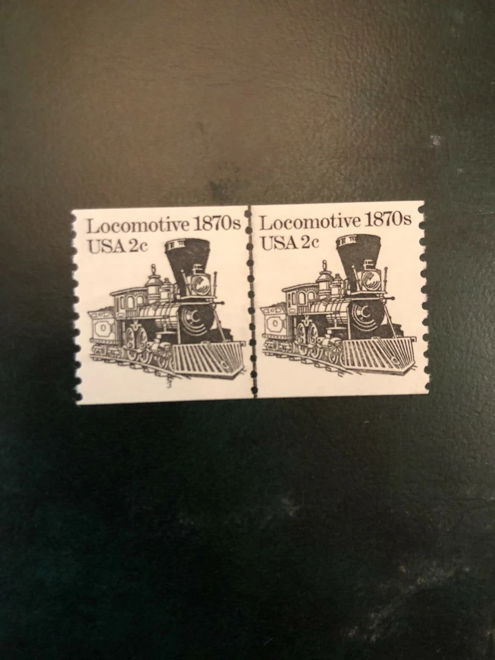 #1897A – 1982 2c Transportation Series: Locomotive, 1870s Coil Line Pair Mint - Image 1 of 1