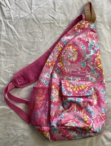 Simply Southern Sling Cross Body Bag Pack Purse Pink Tie Dye Print READ - Picture 1 of 11