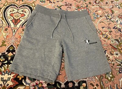 Moncler 男式灰色棉运动短裤 XS 码标志公鸡优秀! — 第 1/4 张图片