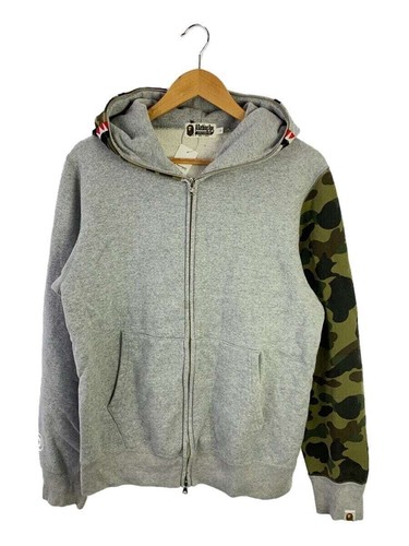 A BATHING APE (BAPE) Felpa con cappuccio zip A BATHING APE grigia L usata