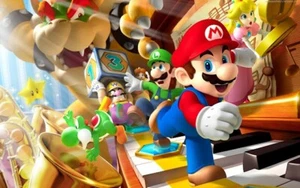 Backdrop Super Mario Happy Birthday Party Decor Background Banner-150 x 100 cm - Picture 1 of 1