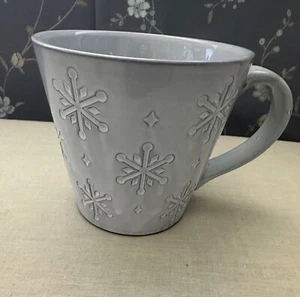 Weiße Schneeflocke und Diamanten Kaffee Latte Becher Keramik breite Öffnung leicht - Bild 1 von 5