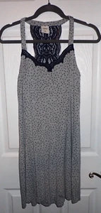 Soma Size XS X-Small Short Nightgown Sleep Chemise Shelf Bra Gray Blue Polka Dot - Picture 1 of 7