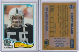 1982 Topps Fußballkarte # 196 Matt Millen Rookie Los Angeles Raiders Neuwertig - Bild 1 von 1