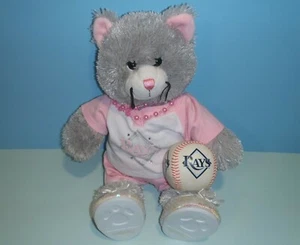Build a Bear BAB Cool Gris Gato con Rosa TAMPA BAY RAYS CONJUNTO ZAPATOS LENTEJUELAS Pelota - Imagen 1 de 4