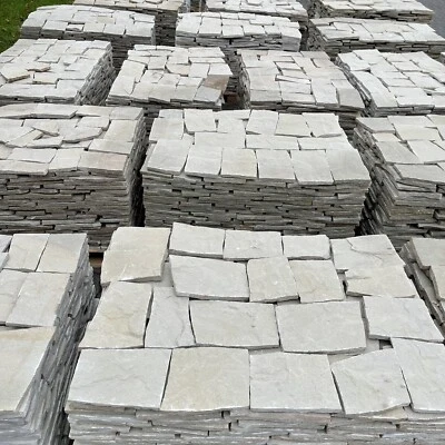 10M2 SANDSTEIN MOSAIK POLYGONALPLATTEN WAND BRUCHPLATTEN GRAU NATURSTEIN 1,5-2cm - Bild 1 von 4