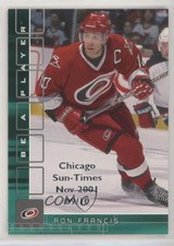 2001 ITG Be A Player Memorabilia Emerald Chicago Sun-Times Nov /10 Ron Francis