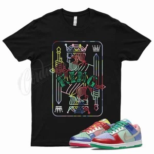 Black KING T Shirt for N Dunk Low WMNS Sunset Pulse Metallic Multi Color - Picture 1 of 3