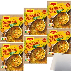 Maggi Rindfleisch Suppe mit Nudeln und Gemüse 6er Pack 6x85g Packung usy Block - Bild 1 von 4