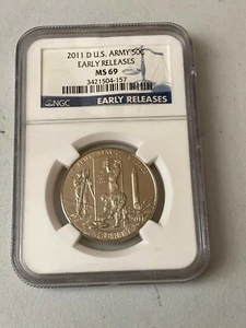 2011 D U.S. ARMY FIFTY CENTS EARLY RELEASES NGC MS 69 - Picture 1 of 2