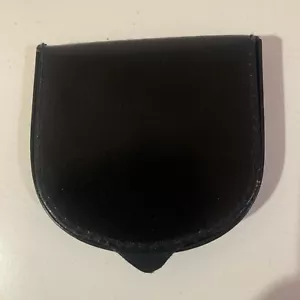 VINTAGE SCHWARZ ECHT RINDSLEDER KLEINGELD MÜNZGELDBÖRSE HERGESTELLT IN SPANIEN - Bild 1 von 10