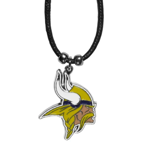 Minnesota Vikings Cord Necklace with Logo Charm NFL Football Licensed Jewelry Cover