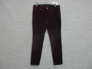 KUT From The Kloth Jeans Pants 10P Womens Petites Red Velour Diana Skinny Wine - Picture 1 of 15