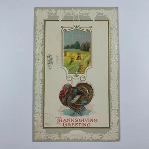 Postkarte Thanksgiving Türkei Heuhaufen 1910er Boston Massachusetts MA - Bild 1 von 2
