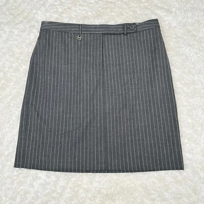 Michael Kors Mujer 16 Gris Rayas Falda Lápiz Oficina Mezcla Lana Academia Foto 1 de 4