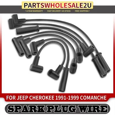 7Pcs Spark Plug Wire Set for Jeep Grand Cherokee Comanche Wrangler TJ L6 4.0L - Image 1 of 4