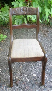 Antique DUNCAN PHYFE CHILD DOLL CHAIR Regency Rose Carved - Picture 1 of 9
