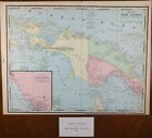 Vintage 1902 NEW GUINEA  Map 14'x11' Old Antique Original ARAWA LAE PAPUA KOKOPO