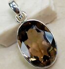 6CT Natural Smoky Topaz 925 Solid Sterling Silver Pendant Jewelry K15-5