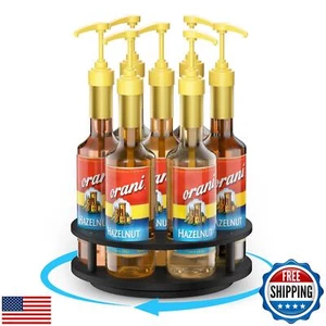 THYGIFTREE Rotierender Kaffeesirup Organizer 7 Flaschen Sirupständer für Theke - Bild 1 von 5