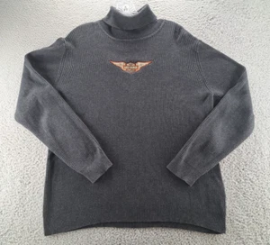 VINTAGE Harley Davidson Sweater Womens 1W Embroidered Turtle Neck Ribbed Knit HD - Picture 1 of 11
