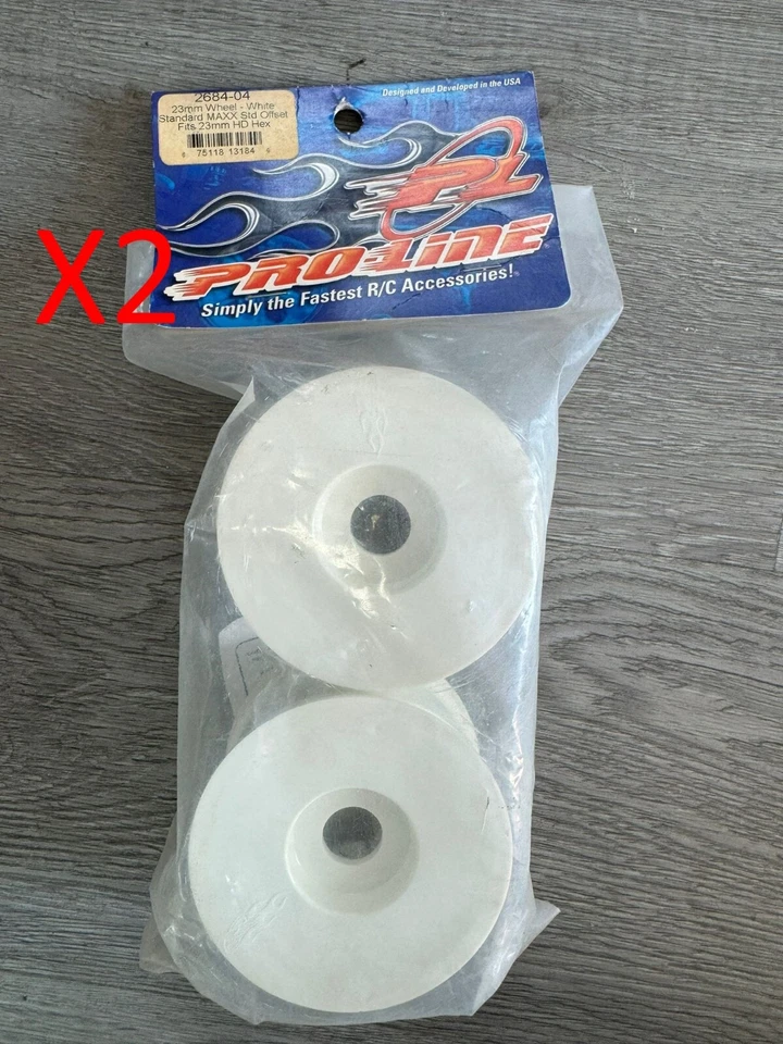 X2 Pro-Line 2684-04 23mm Wheel White Standard MAXX Std Offset Fits 23mm HD Hex - Image 1 of 1