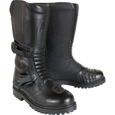 RICHA WATERPROOF ADVENTURE TOURING WP MOTORCYCLE MOTORBIKE BOOTS BLACK