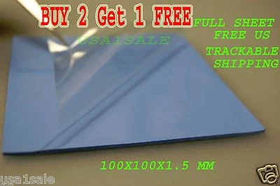 Almohadilla de silicona conductora térmica de refrigeración azul 100x100x1,5 mm GPU CPU disipador térmico Foto 1 de 4