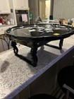 Vintage Black Lacquer Mother of Pearl Inlay. Folding Korean Tea table. Unique