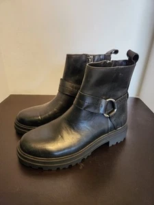 Blondo Trishell Damen Gr.7 Biker Boots schwarz Leder verwittert - Bild 1 von 9