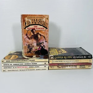 Western Vintage Paperback Books x 9 Bulk Lot Assorted Adam Steele Edge Hardin - Picture 1 of 19