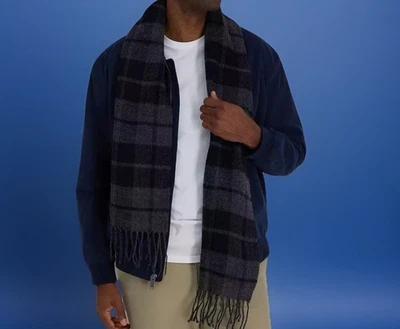 Bufanda clásica reversible con flecos a cuadros Dockers carbón dos en uno para hombre - Nueva con etiquetas Foto 1 de 4