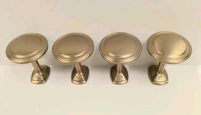 Lote De 4 Cortinas KIRSCH Corbata Herrajes Tono Dorado Metal 3" Medallón Redondo Foto 1 de 4