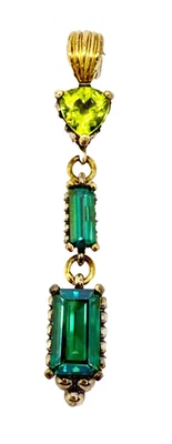 Vintage LAGOS Caviar Sterling Silver & 18k Gold Topaz Peridot Pendant Appraisal - Image 1 of 4