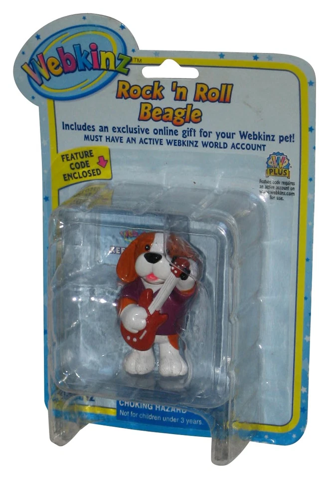 Minifigura Webkinz Rock 'N Roll Beagle Dog Ganz 2 pulgadas - (plástico agrietado) Foto 1 de 1