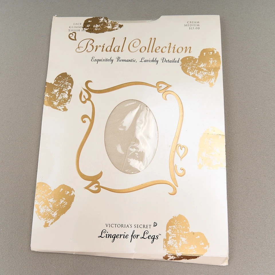 Victoria's Secret Colección Nupcial Hasta el Muslo M Crema Encaje Top Pierna Brillo Foto 1 de 4