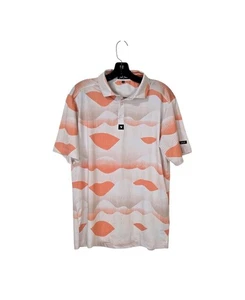 Bad Birdie Golden Hour Men's Short Sleeve Golf Polo Shirt Orange Medium Outdoor - Picture 1 of 11