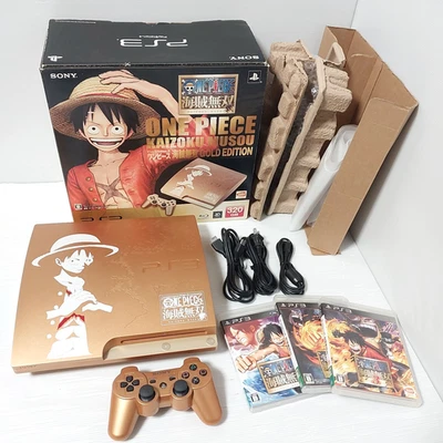 Sony PlayStation3 PS3 One Piece Gold Edition 320GB Console Tested Import Japan - Image 1 of 4