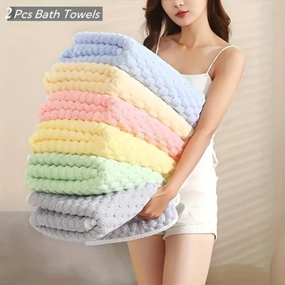 2/4pcs Super Soft Bath Towels, Super Absorbent Quick-Drying MicrofiberTowels - Image 1 of 4