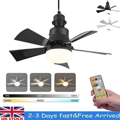 Modern Ceiling Fan With LED Light Remote Control Lighting E27 Bedroom Livingroom - Image 1 of 4