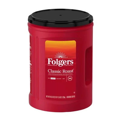 Folger Classic Roast Ground Coffee (43.5 oz.), 1 Pack 43.5 Ounce (NO SHIP TO CA) - Image 1 of 4