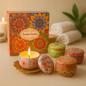 Scented Candles Gift Set – 4 Pack, Natural Soy, Long-Lasting & Aromatic - Picture 1 of 8