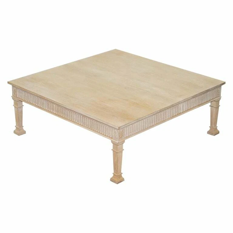 MESA DE CÓCTEL DE ROBLE ENCALADO MUY GRANDE 123,5 CM DE ANCHO TALLADO PATAS PILARES  Foto 1 de 1