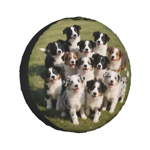 Waterproof Wheel Spare Tire Cover RV Truck Car Tyre Protector 25 - 32" Dogs Pup - Picture 1 of 34